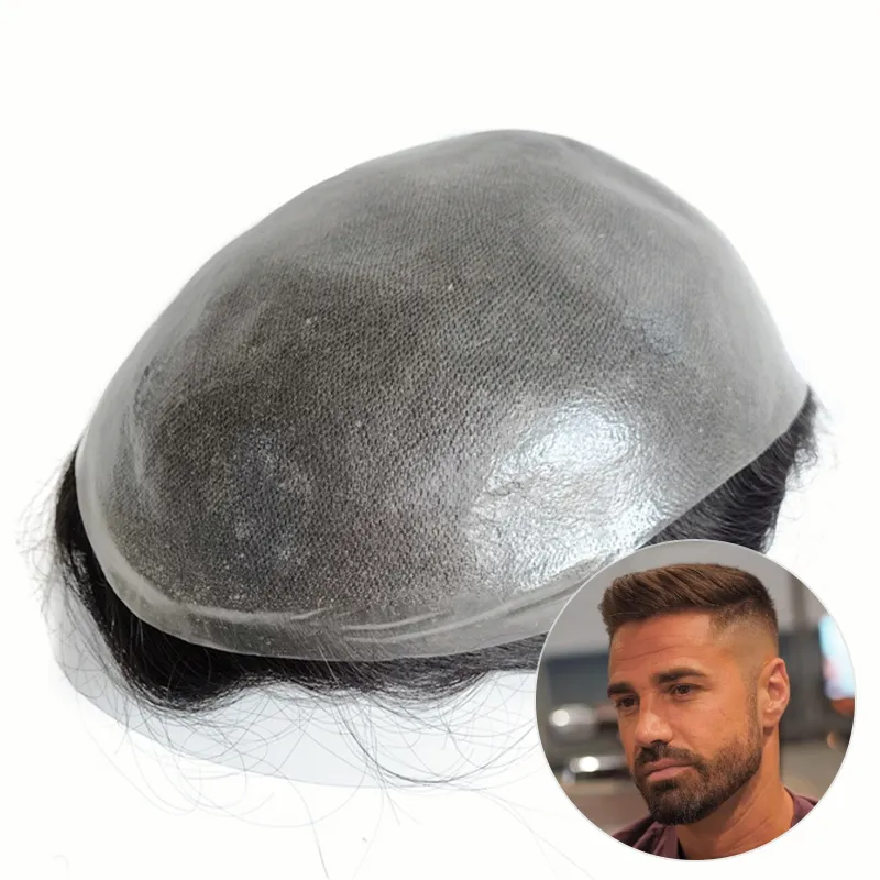 0.08mm skin with reverse split knot v-loop hairline wholesale